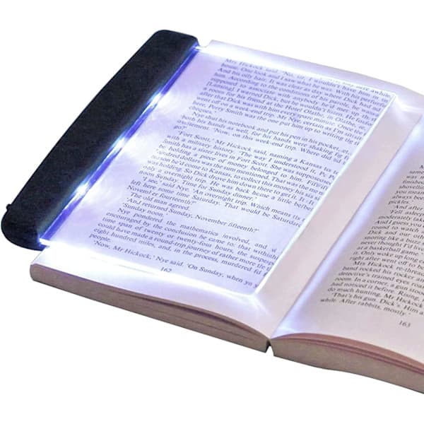 Flad boglampe til læsning i sengen om natten Klar LED Bog Fuld Side Lys Belysningspanel Flad Lampe Trådløs Sort Sort Sort Sort Black