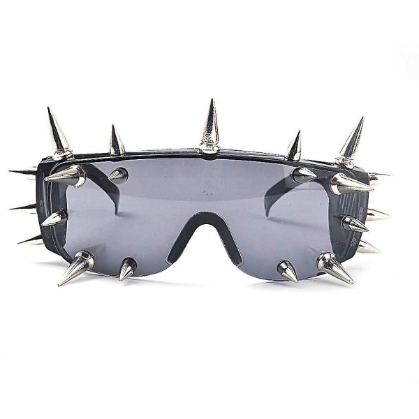 Rivet Solbriller Nye Oversized Spejl Shades Briller Metal Futuristiske Kvindelige Briller black 21