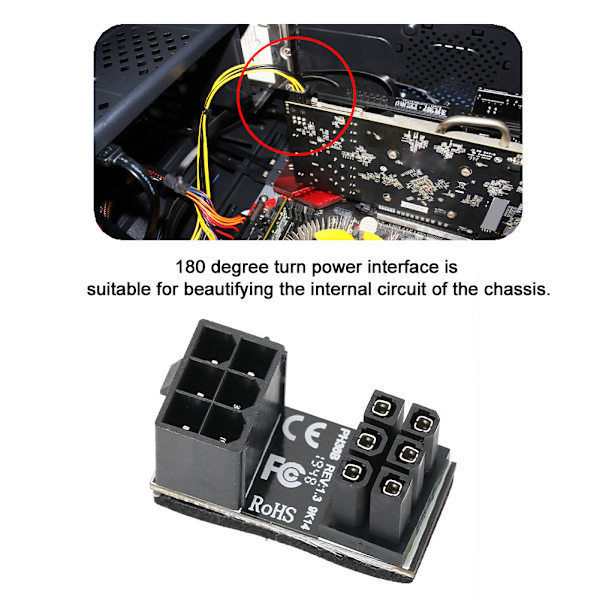 PH36B 6PIN 180 Graders Vinklet Strømadapter Interface Konverter Stik