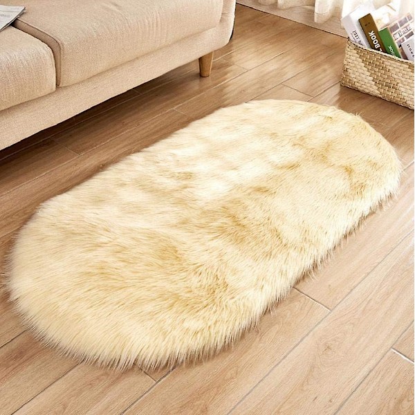 Faux Lammeskinns Saueskinns Teppe Faux Pels Dekorativ Pels Teppe Myk Faux Lammeskinns Lang Hår Pels Utseende Imitasjon Ull Seng Tepper Sofa Matte Shaggy Tepper For Soverom