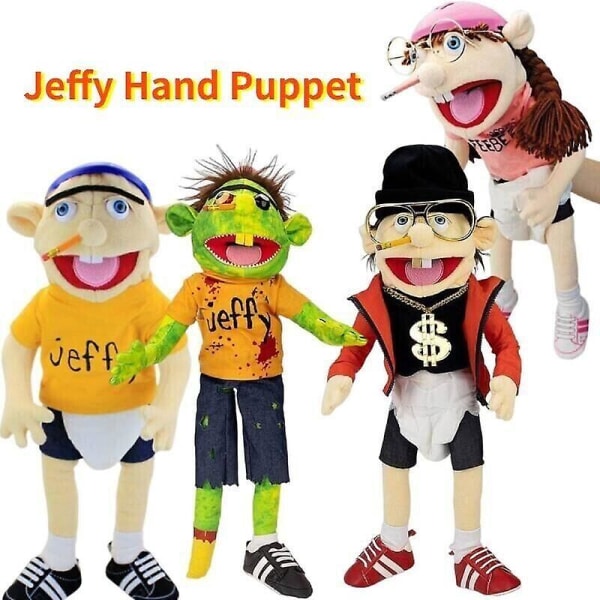 60cm Jeffy och Feebee Handdocka Stor Mjuk Docka Plyschleksaker Dockteater Barn Present Joseph