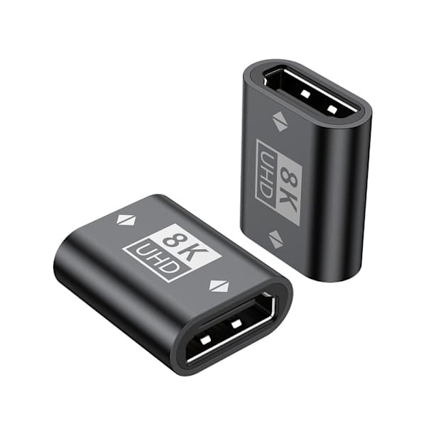 8K HDMI 2.1 hun til hun adapter - HDMI forlænger kobling sort Black