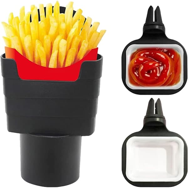 2-pack bil såshållare med chipskopphållare, universell chipskopphållare, mini dippsåskopp, biltillbehör för såsälskare