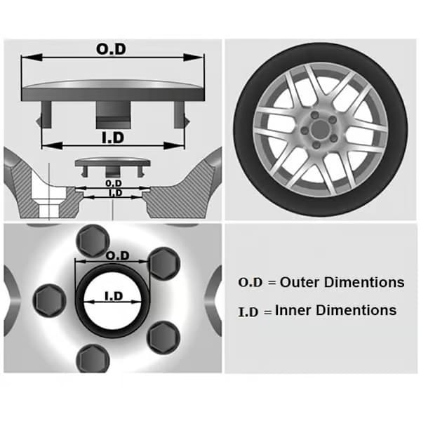 4-pack - Nissan Navkapslar / Fälgemblem - B 64 54mm - Silver 54mm - Silver 64