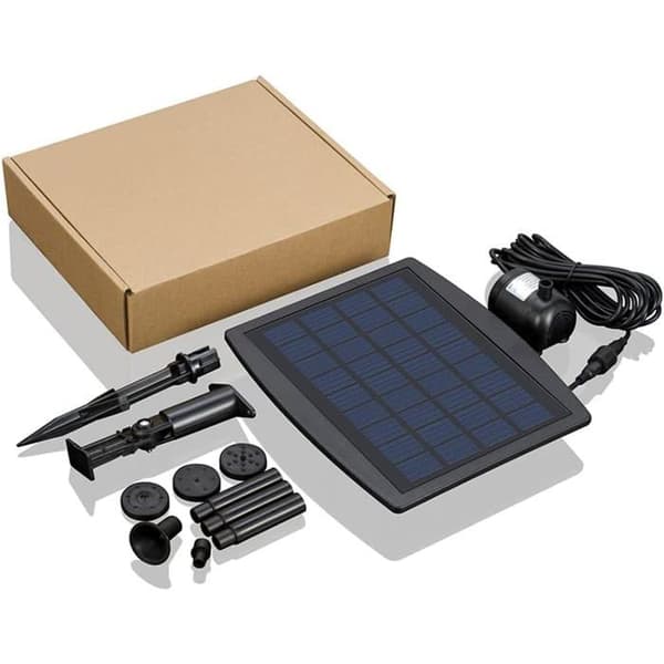 Flytande dammpump för näckrosdammar - Komplett kit med vattenpump, solpanel, solfontän för trädgårdsdammar, 5W