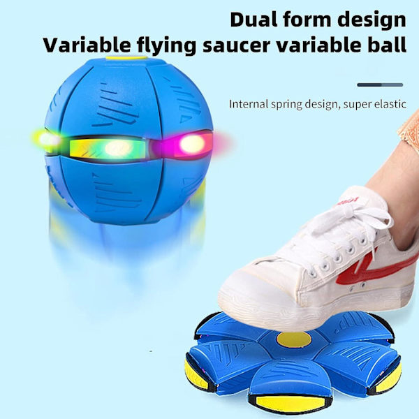 Ufo Deformation Magic Flyvende Underkopbold Med Led Lys Flyvende Legetøj