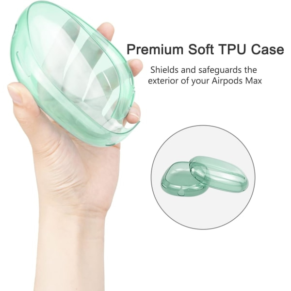 Skyddande set för AirPods Max, fodral + TPU-fodral + silikonskydd, svettåligt tillbehör, lätt att tvätta, reptåligt
