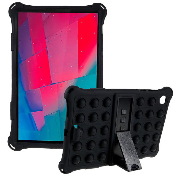Til Lenovo Tab M10 Hd Gen 2 Tb-x306x Push Fidget Sensory Toy Tablet-etui Bubble Pop Stødsikkert dæksel med Pc Kickstand Black