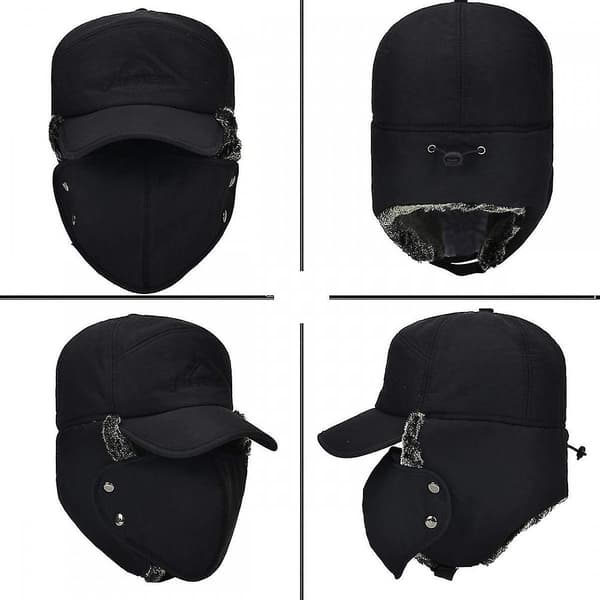 Herre Vinter Aviator Hat Med Øreklapper - Vindtæt Og Varm Baseball Cap Til Snowboarding Og