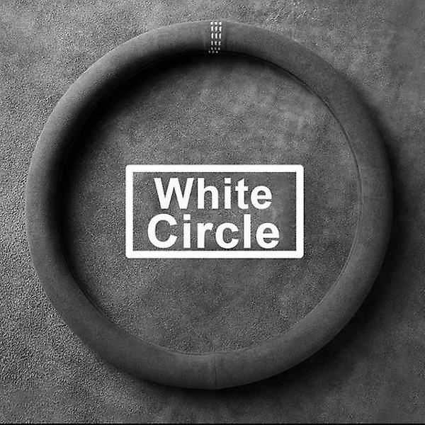 Semsket Trekk Til Alle Sesonger Ratt Trekk Ultra-tynt Sklisikkert D-formet Rundt Pustende Svetteabsorberende Ratt Trekk white-circle
