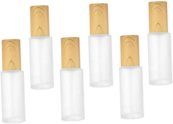 6 st sprayflaskor med träfibrer, liten parfymflaska i glas med matt yta för resor och parfymförpackningar