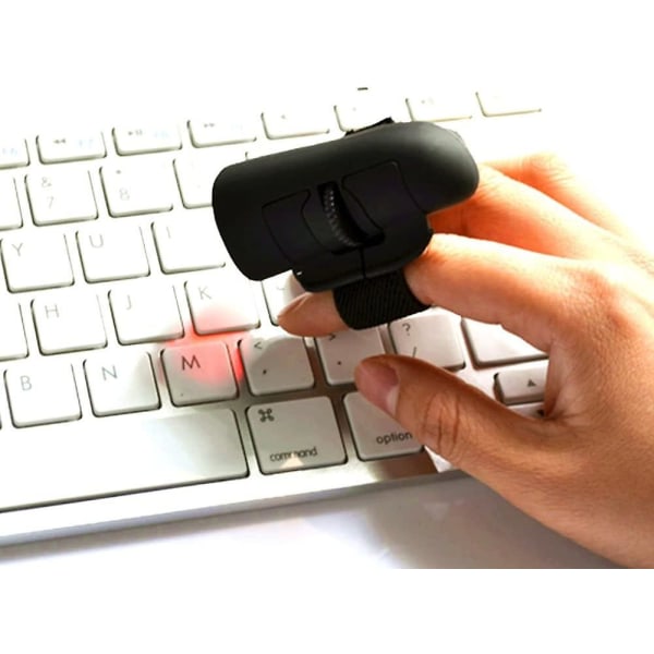 High Speed ​​Mini 2.4ghz USB Trådlös Lazy Finger Rings Optisk mus 1600dpi För C Laptop Desktop (svart)