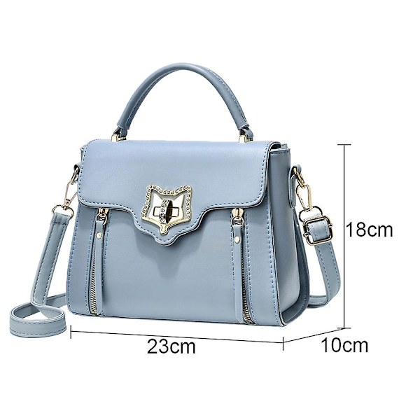 Liten handväska för kvinnor, dammonogram crossbody axelväska handväska blue