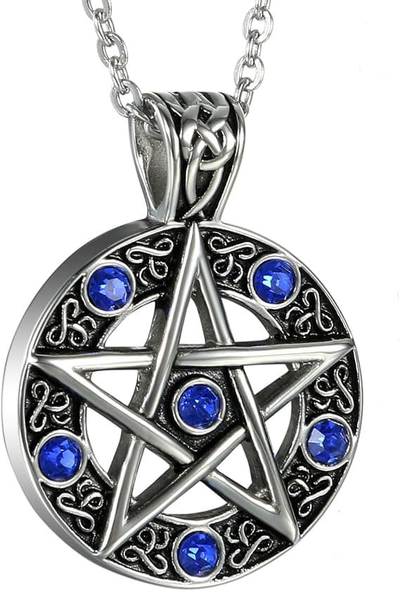 Julegaver Mænds Rustfrit Stål Hul Vintage Stjerne Pentagram Pentacle Vedhæng Halskæde