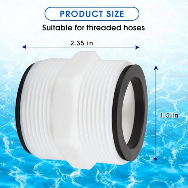 38 mm bassengkoblingssett for Intex Coleman 38 mm slangekobling, bassengslangeadapter for Intex-pumper