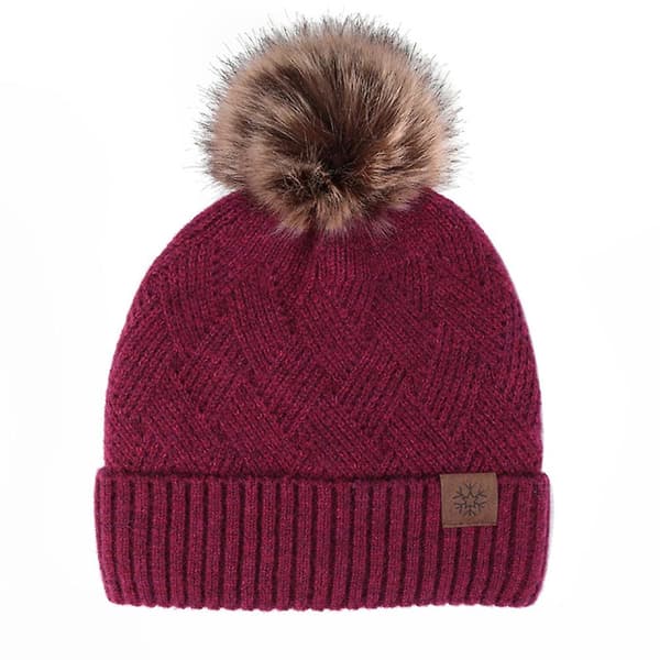 Mössa för kvinnor män vintermössa damer Cuffed Beanies mössa varm mössor grå Claret