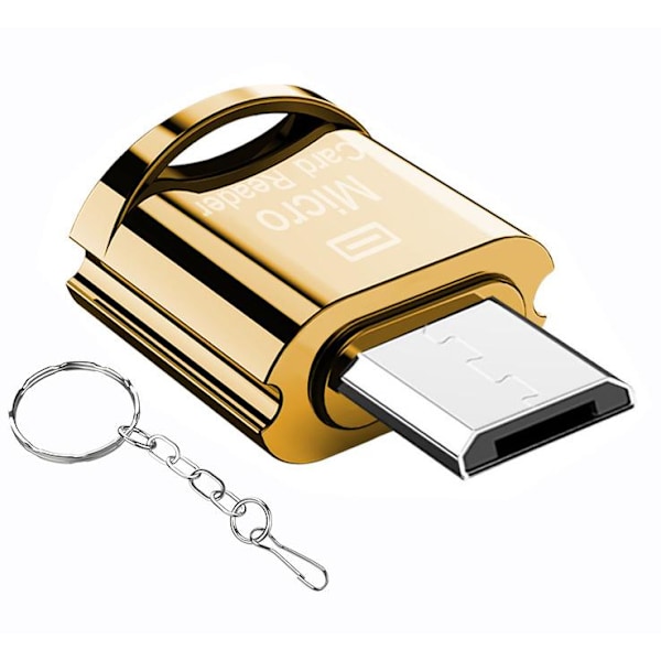 Type-C/Micro USB/Lightning mini-matkapuhelinkortinlukija, nopea TF-kortin OTG-kortinlukija Micro USB Gold