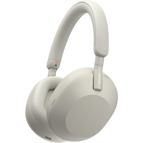 WH-1000XM5 trådløs støjreducerende hovedtelefon med automatisk støjreduktionsoptimering, krystalklar håndfri opkald, til SONY - hvid White