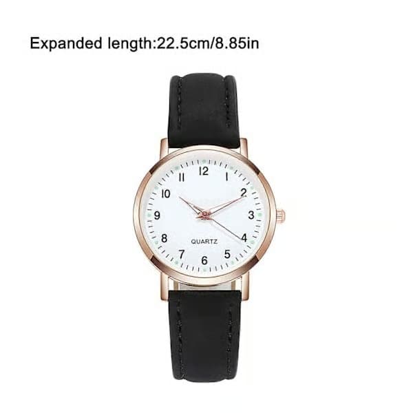 Damarmbandsur Kvarts Analog Damklocka Läderrem Modeklocka, 100% Ny Brun Brown