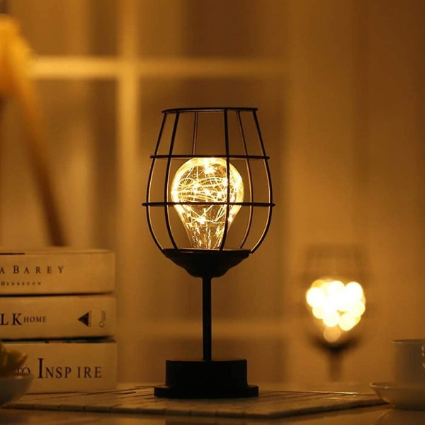 Rødvin form lampe led lampe vin kop bord lys metal smedejern lampe moderne boligindretning Rødvin glas