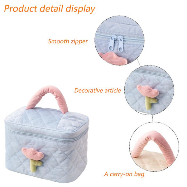 Kosmetisk taske med stor kapacitet, opbevaringstaske til hånd-i-hånd toiletartikler til kvinder
