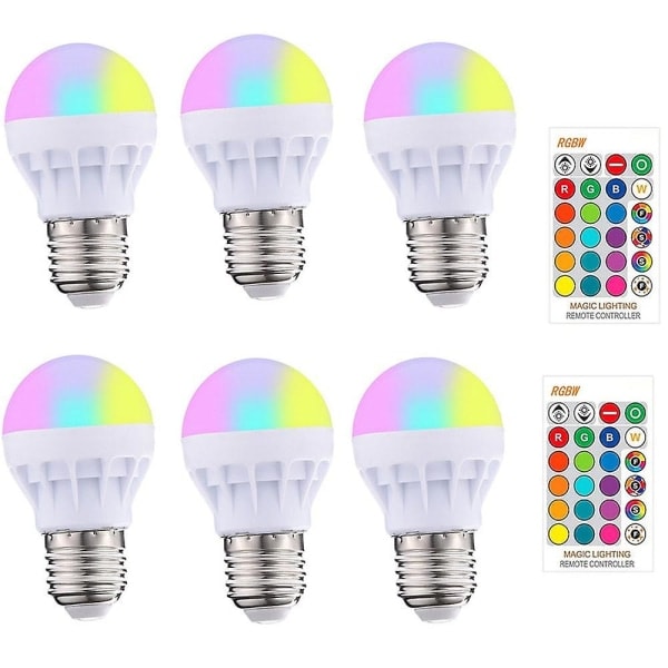 4 stk E27 Smart Control Lamp LED RGBW Dimbar