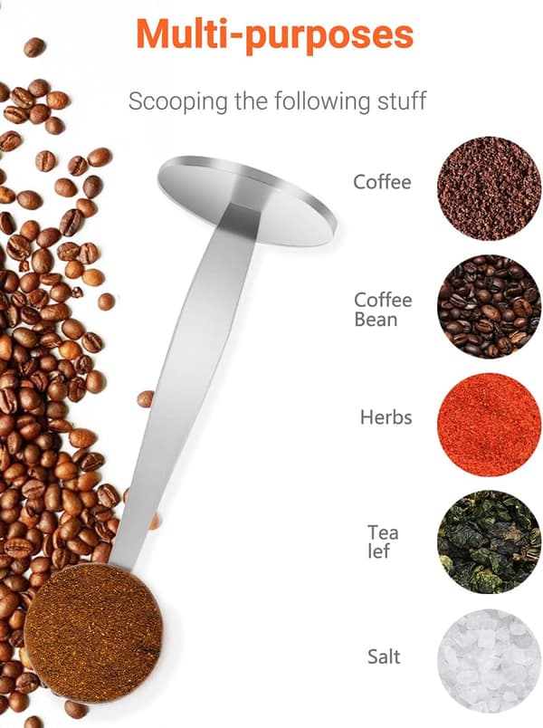 2 i 1 rustfrit stål kaffeske tamper dobbelt-formål kaffeske multifunktionsskeholder kaffeværktøj