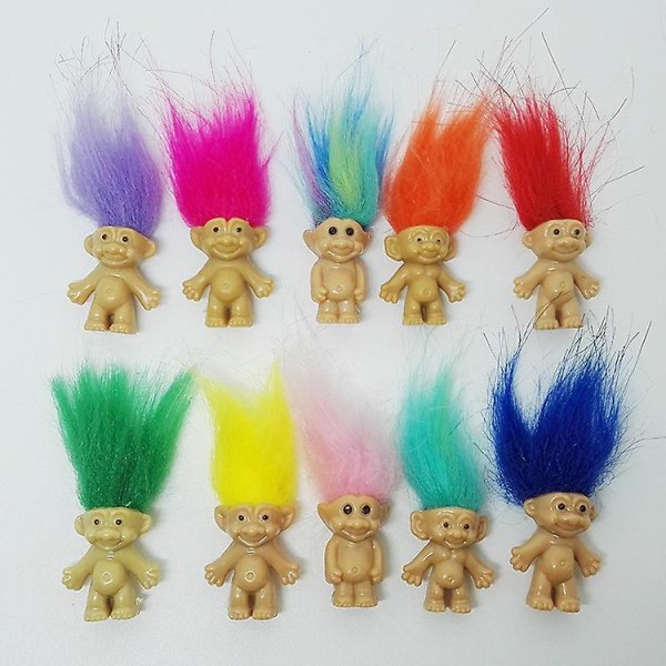 5 stk/sett Fargerike Hår Troll Dukke Familiemedlemmer Pappa Mamma Baby Gutt Jente Dam Trolls Figur Lekegaver Lykkelig Familie