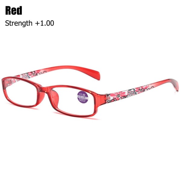 Lesebriller Presbyopiske briller red Strength +1.00-Strength +1.00