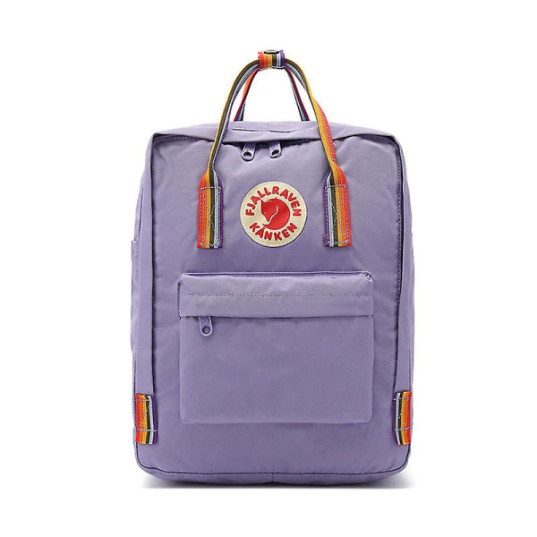 Skol student ryggsäck college bokväska resväska arktisk utomhus fritid vattentätt fox regnbåge bälte Violet