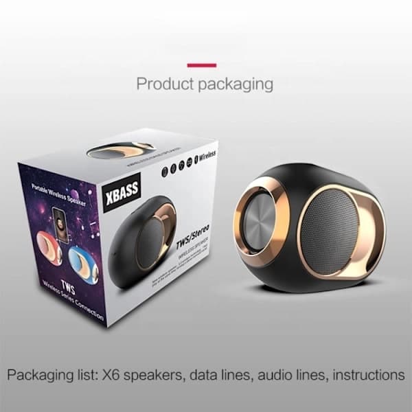 SALG Bluetooth-høyttaler 5W subwoofer – X6 rød rød