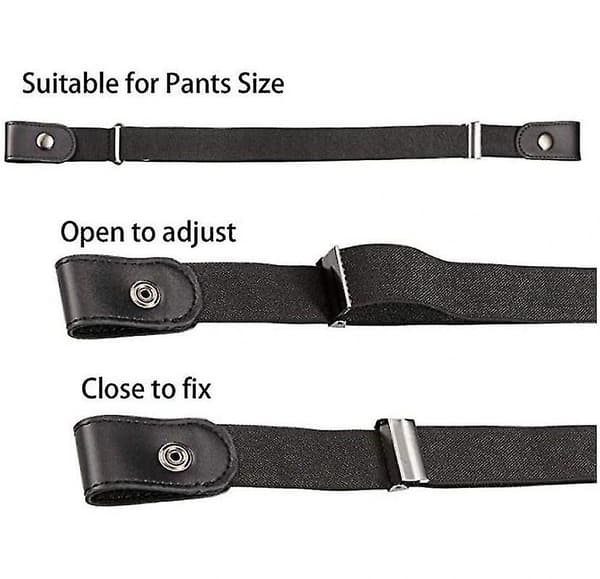 Belte uten spenne, 2 stk. usynlig stretchbelte elastisk belte uten spenne