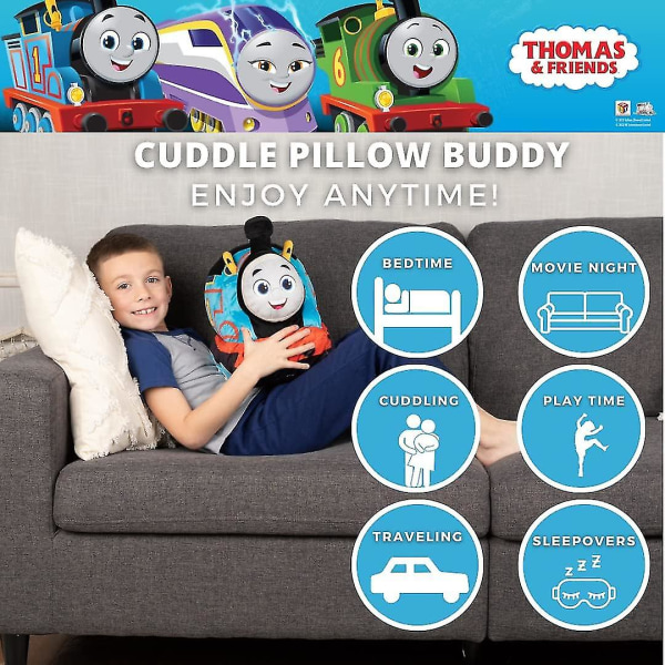 Thomas & Friends Motor Tåg Barn Sängkläder Supermjuk plysch Cuddle Pillow Buddy, (officiell Thomas & Friends-produkt) Typ2