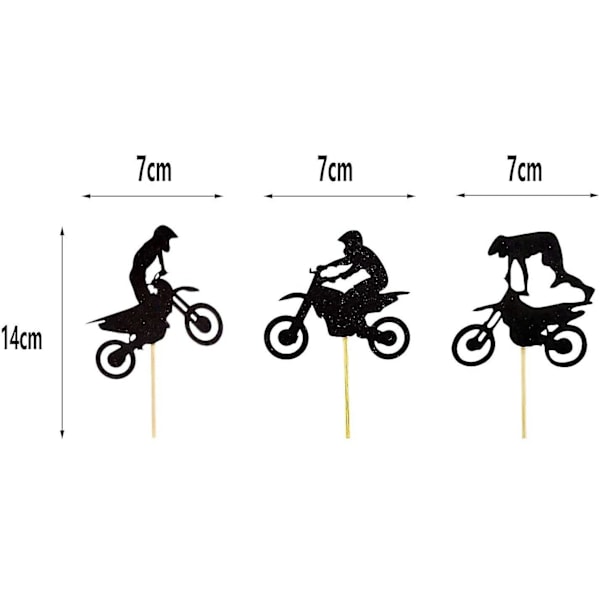 24 stk. Motorcykel Fødselsdagskage Topper Dekoration Motorcykel Fest Dekoration