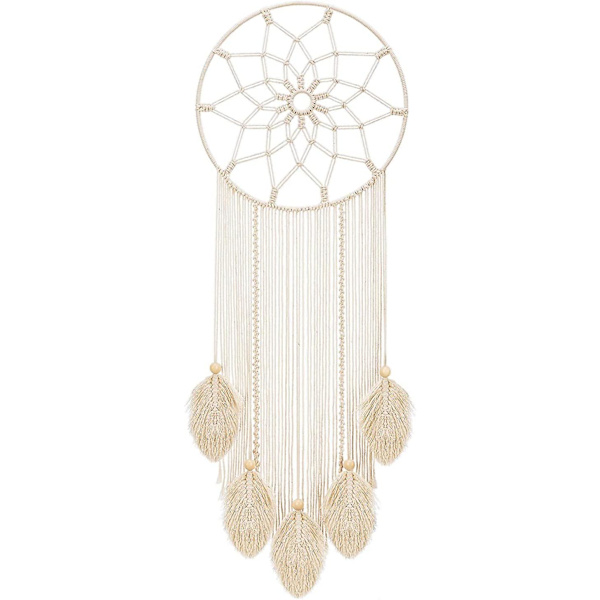 Macrame-unelmaverkko, suuri boho-seinävaate, kudottu höyhen, käsintehty unelmaverkko, hapsukoriste, tytön huoneen sisustus, lastenhuoneen makuuhuoneen asuntolan sisustus