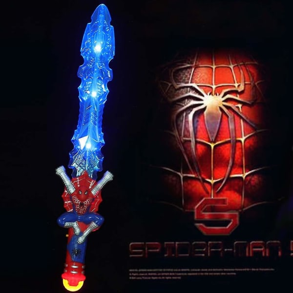 Spiderman Super Hero Sword Sound -lelu Led-valoilla pojille ja tytöille nopea toimitus