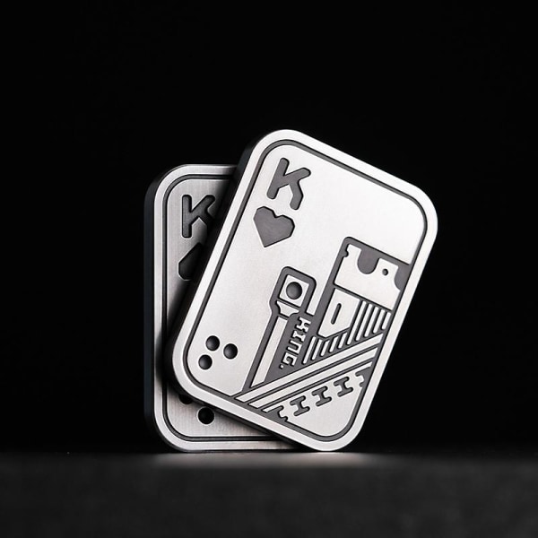 Magnetic Metal Fidget Toys - Metal Poker Push Card Fidget Slider Stress Fingertop Metal Push Coin Poker K