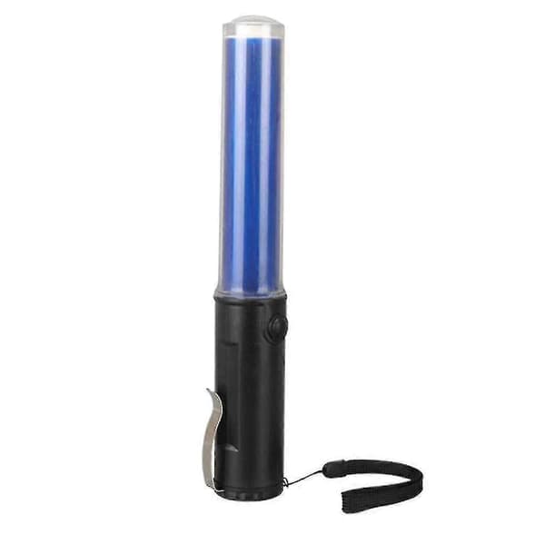 26 cm 4-modus trafikkbatong lyspinne LED-varslingslommelykt blå Yellow