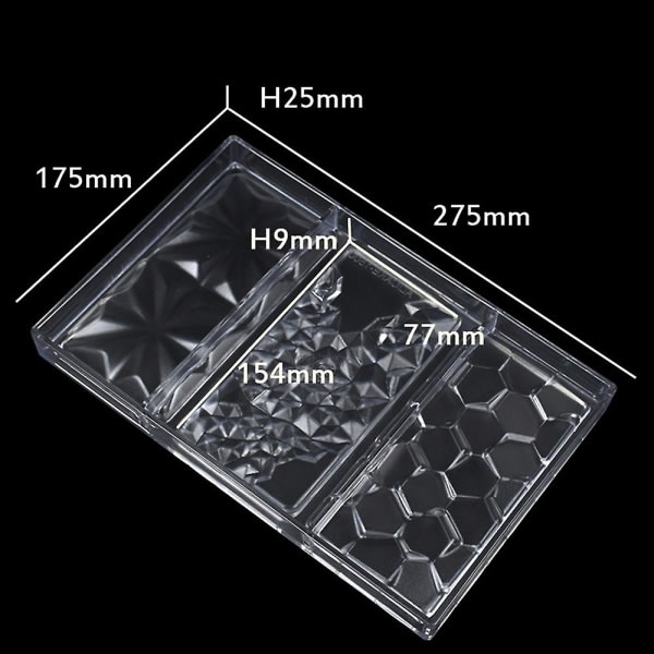 Chocolate Cardani Bar Mold Polycarbonate Chocolate Mold Plastic Baking Pastry Mold bonbon Confe