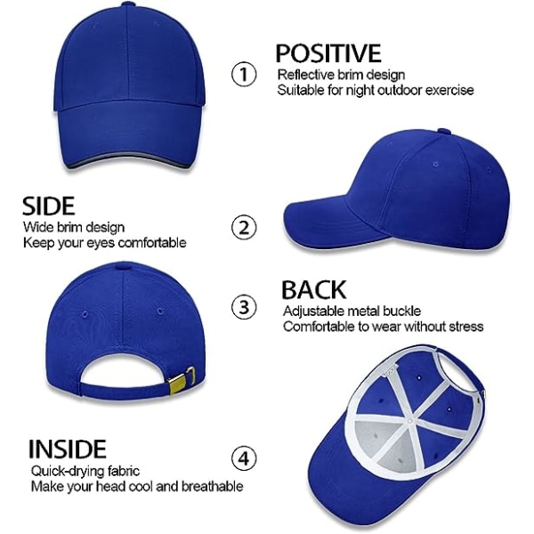 Baseballkepsar för män, 100 % bomull 6 paneler vanlig enfärgad hatt, förböjt visir Justerbar andas sommarsolhatt Cap för utomhusbruk.