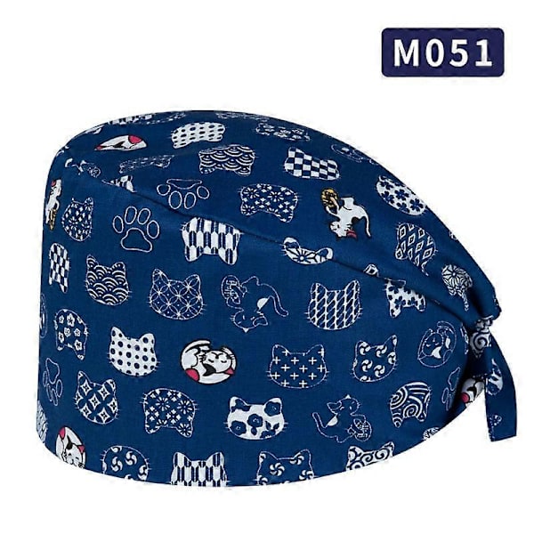 4-pack Bouffant Hårnät, Andningsbara Justerbara Arbetsmössor, Unisex Tryckt Mössa för Personlig Vård, Flerfärgad och One size