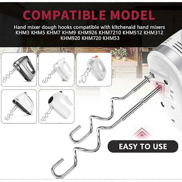 KitchenAid KHM512 Håndmikserfeste i rustfritt stål - 2-delt sett