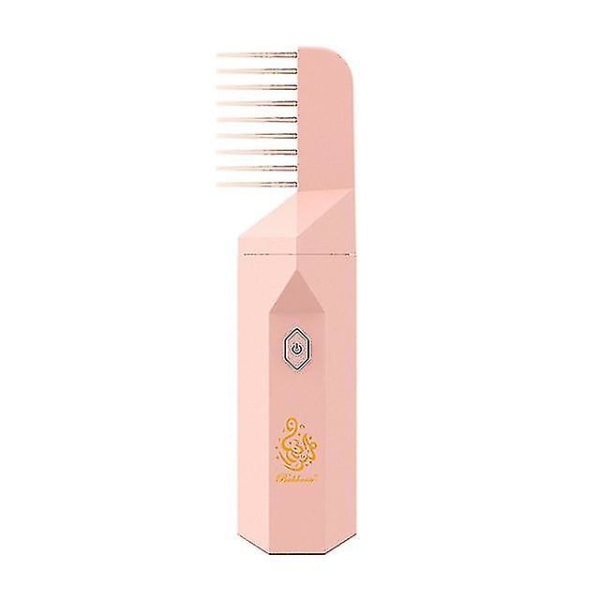 Elektrisk hårbørste Røgelsebrænder Til Bakhoor Ramadan Dukhoon Arabisk Aroma Diffuser Til hjemmekontor Bil Genopladelig Mini Usb Hk Pink