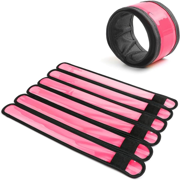 Paket med 6 LED-ljusarmband, reflexarmband för cykling, promenader, löpning, konserter, camping och utomhussporter 6 pcspink