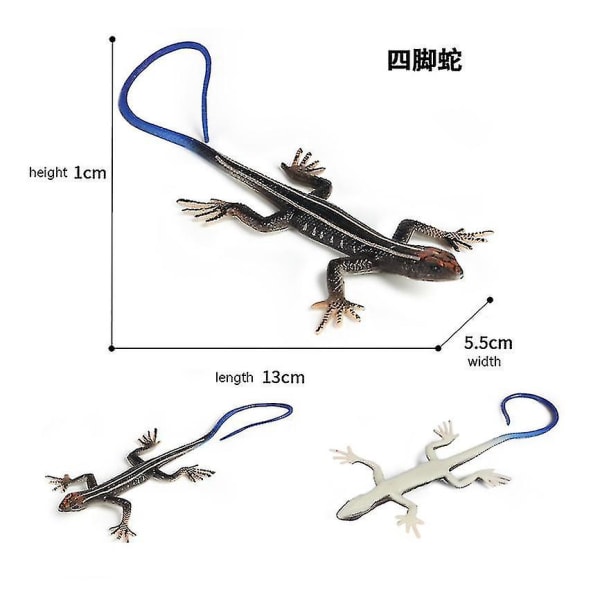 Realistiska ödleleksaker Konstgjorda reptil leksaker black