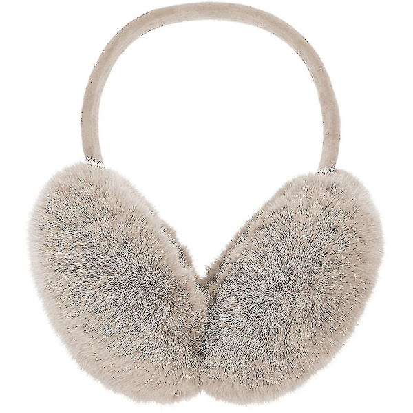 Vintervarme og søte ørevarmere øremuffer, sammenleggbare øremuffer Beige