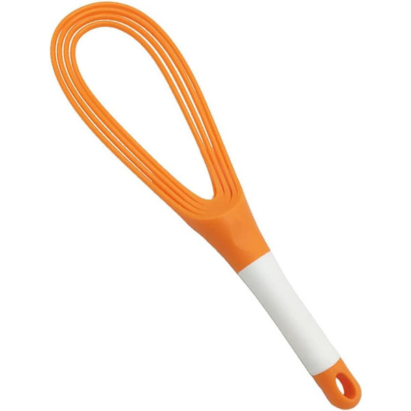 2 stk. 29CM Twist Piskeris, Plastik Køkken Flad Ballon Piskeris Tyk Tråd Ægpisker Pisker til Madlavning Blanding Piskning Omrøring, Orange
