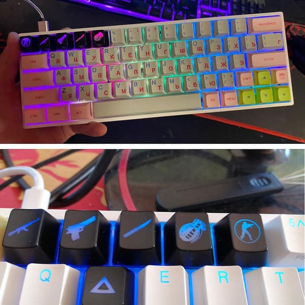 Shot Game Tema 5 Nøgler Abs Baggrundsbelyst Oem R4 Profil Keycaps Til Cherry Mx Keycap