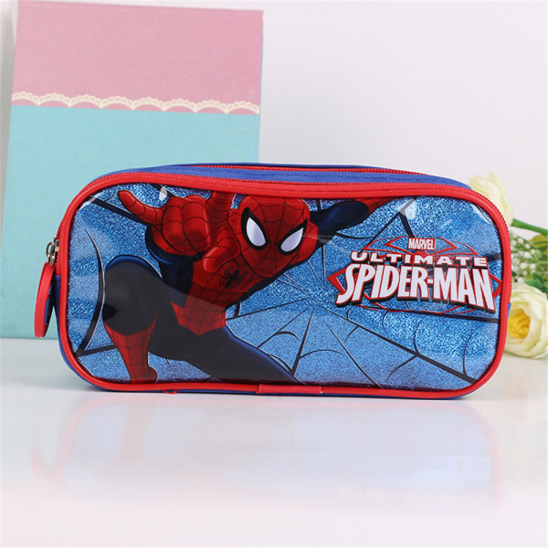 Kids Spiderman Dobbelt Lag Pencil Case Etui Blyantpose Spider Man