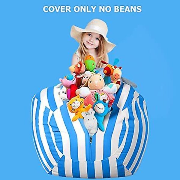 Uppstoppade djur förvaring Bean Bag Cover för barn 24 inches Blue lines